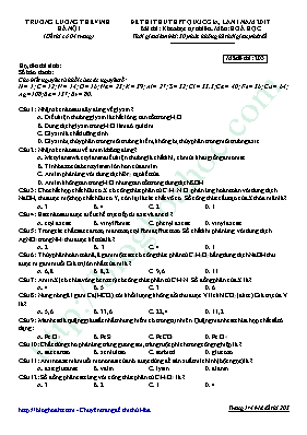 Đề thi thử THPT Quốc gia lần I môn Hóa học năm 2017 - Mã đề 203 - Trường THPT Lương Thế Vinh (Có đáp án)